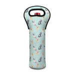 Watercolor French Bulldog Pattern Print Single Neoprene Wine Tote