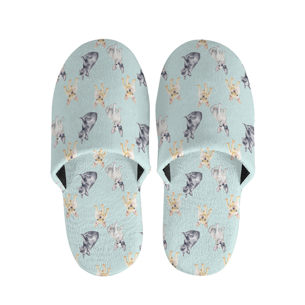 Watercolor French Bulldog Pattern Print Slippers
