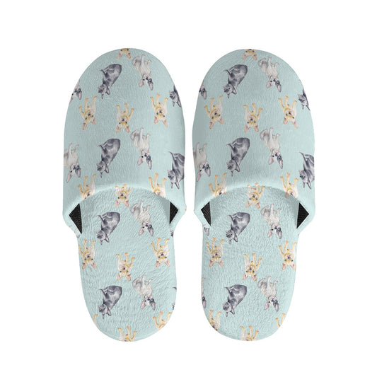 Watercolor French Bulldog Pattern Print Slippers