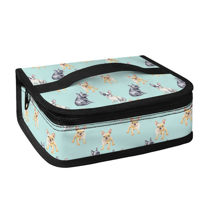 Watercolor French Bulldog Pattern Print Small Lunch Bag