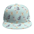 Watercolor French Bulldog Pattern Print Snapback Cap