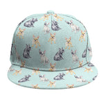 Watercolor French Bulldog Pattern Print Snapback Cap