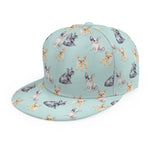 Watercolor French Bulldog Pattern Print Snapback Cap