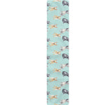 Watercolor French Bulldog Pattern Print Table Runner