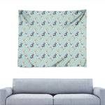 Watercolor French Bulldog Pattern Print Tapestry