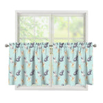 Watercolor French Bulldog Pattern Print Tier Curtains
