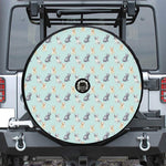 Watercolor French Bulldog Pattern Print Tire Cover With Camera Hole