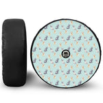 Watercolor French Bulldog Pattern Print Tire Cover With Camera Hole
