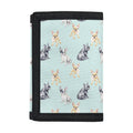 Watercolor French Bulldog Pattern Print Trifold Wallet
