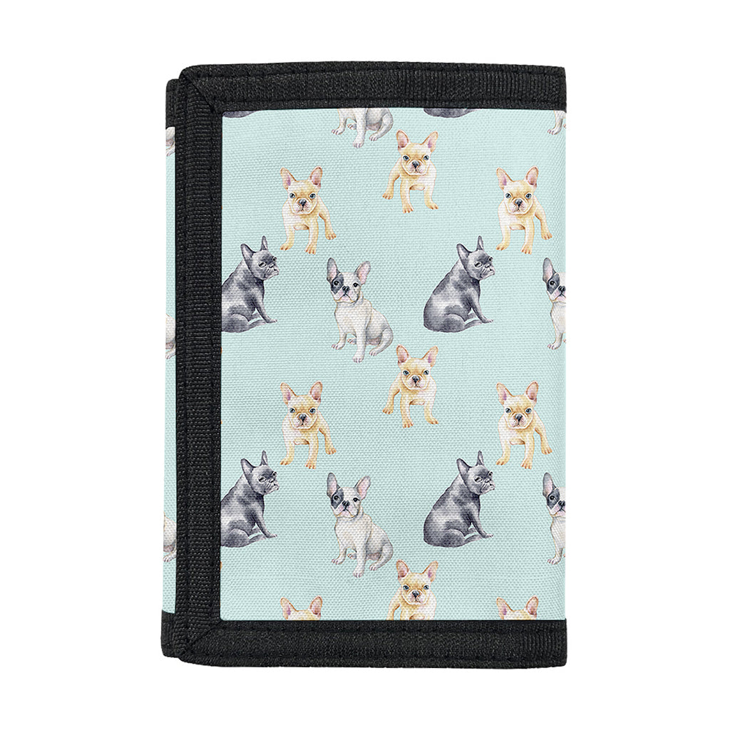 Watercolor French Bulldog Pattern Print Trifold Wallet