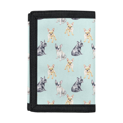 Watercolor French Bulldog Pattern Print Trifold Wallet