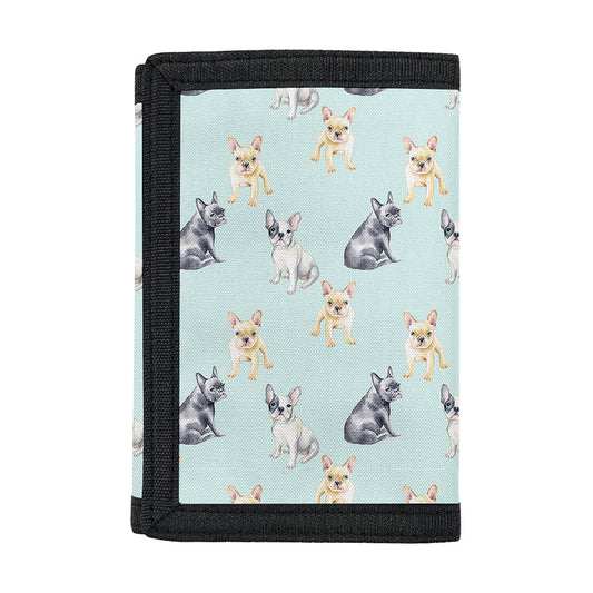 Watercolor French Bulldog Pattern Print Trifold Wallet