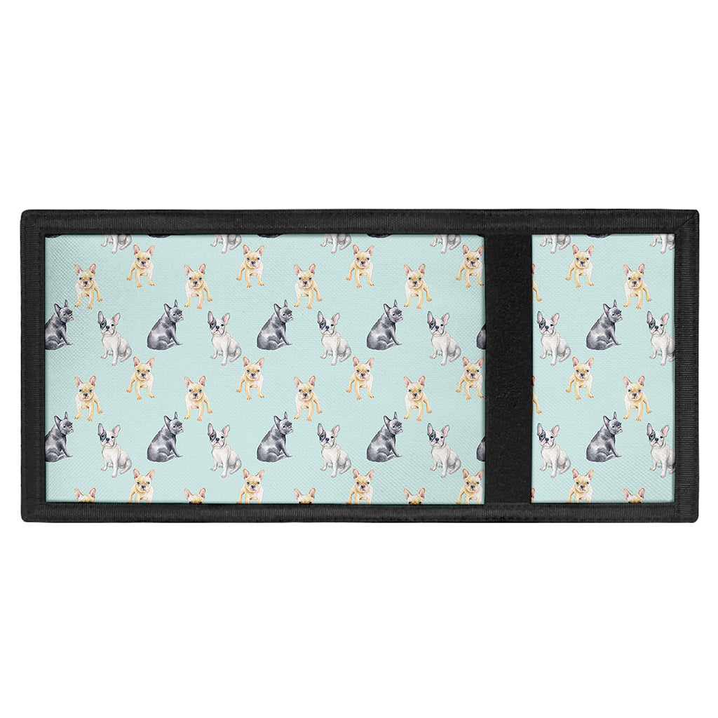 Watercolor French Bulldog Pattern Print Trifold Wallet