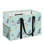 Watercolor French Bulldog Pattern Print Utility Tote Bag