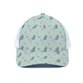 Watercolor French Bulldog Pattern Print White Mesh Trucker Hat