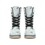 Watercolor French Bulldog Pattern Print Winter Boots