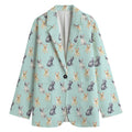 Watercolor French Bulldog Pattern Print Women's Blazer