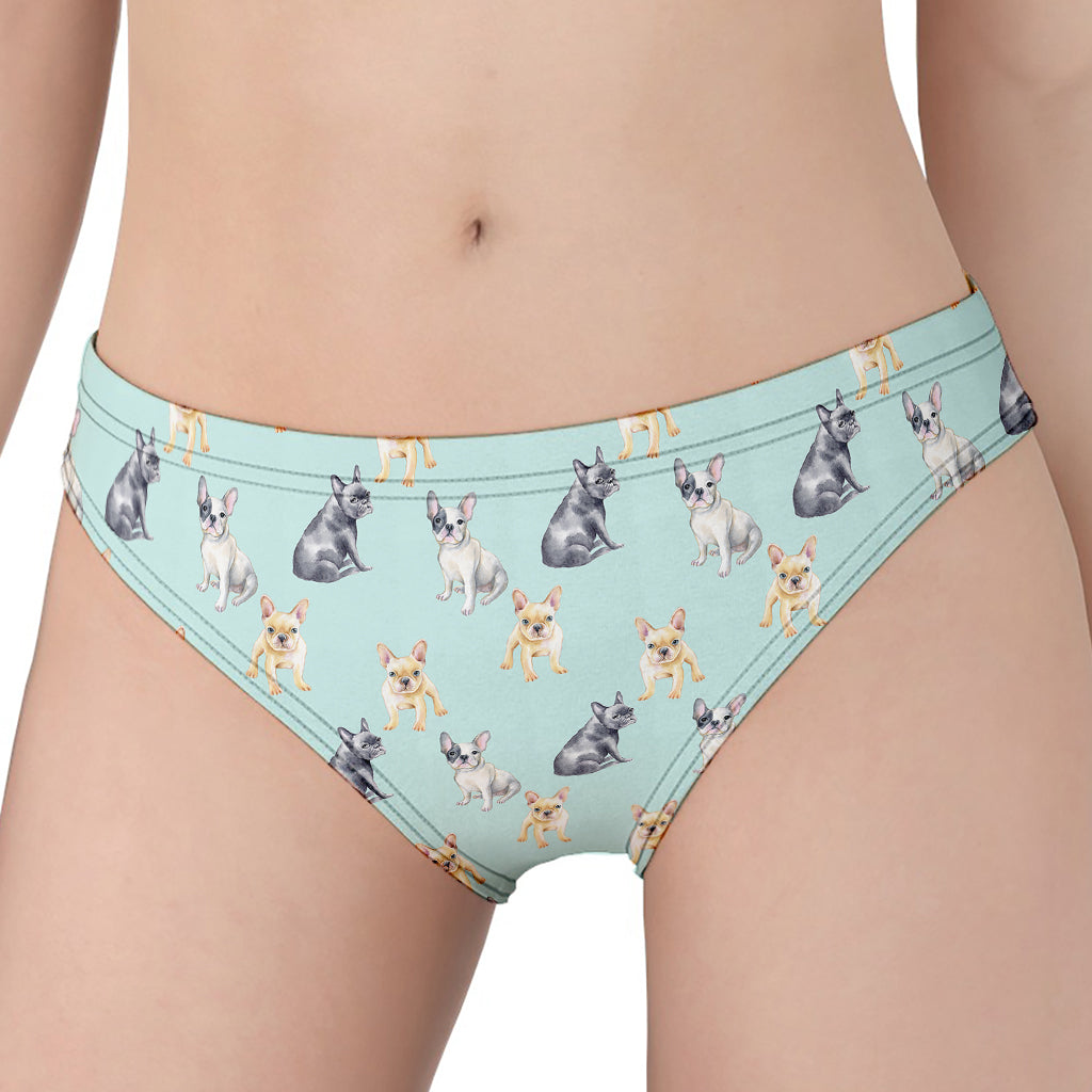 Watercolor French Bulldog Pattern Print Women's Panties