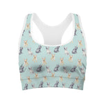 Watercolor French Bulldog Pattern Print Women's Sports Bra