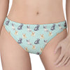 Watercolor French Bulldog Pattern Print Women's Thong