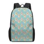 Watercolor French Bulldog Puppy Print 17 Inch Backpack