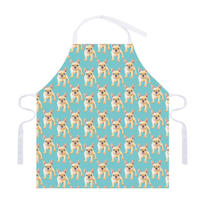 Watercolor French Bulldog Puppy Print Adjustable Apron