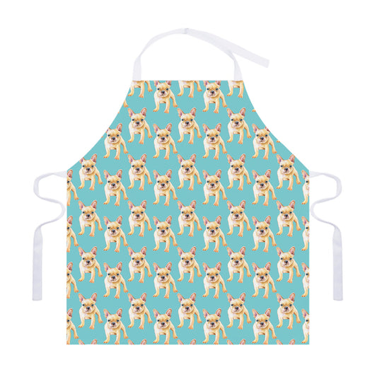 Watercolor French Bulldog Puppy Print Adjustable Apron