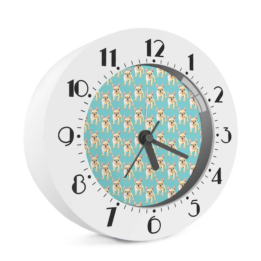 Watercolor French Bulldog Puppy Print Alarm Clock