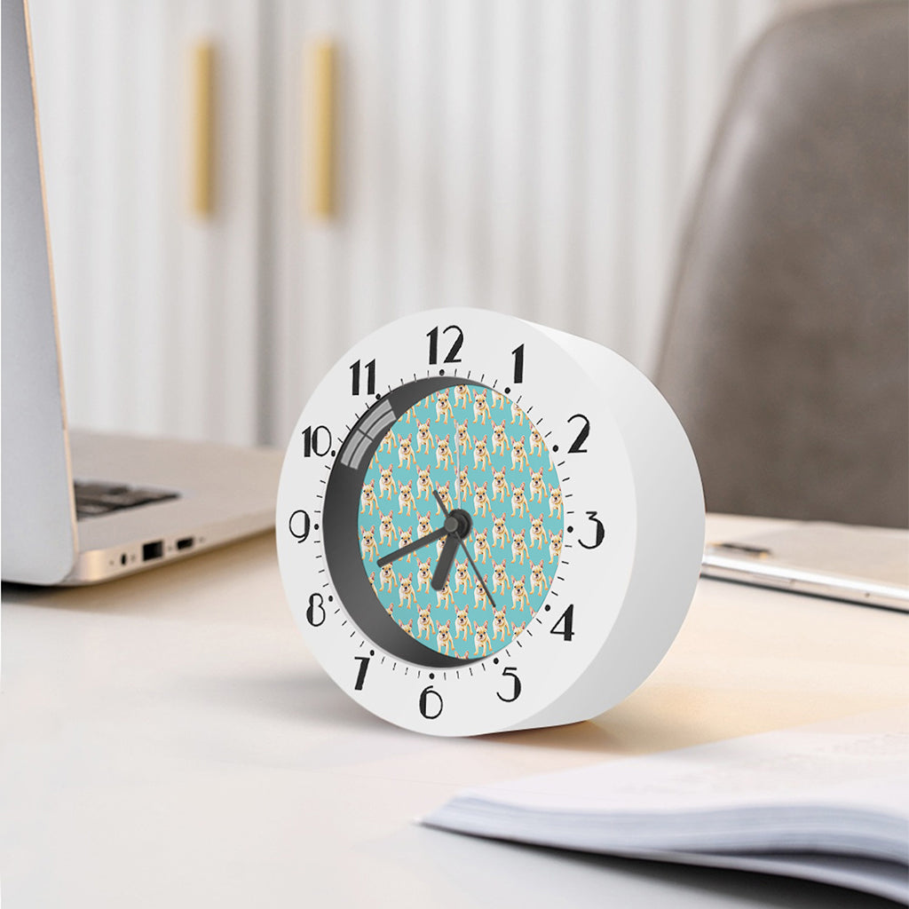 Watercolor French Bulldog Puppy Print Alarm Clock