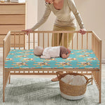 Watercolor French Bulldog Puppy Print Baby Crib Sheet