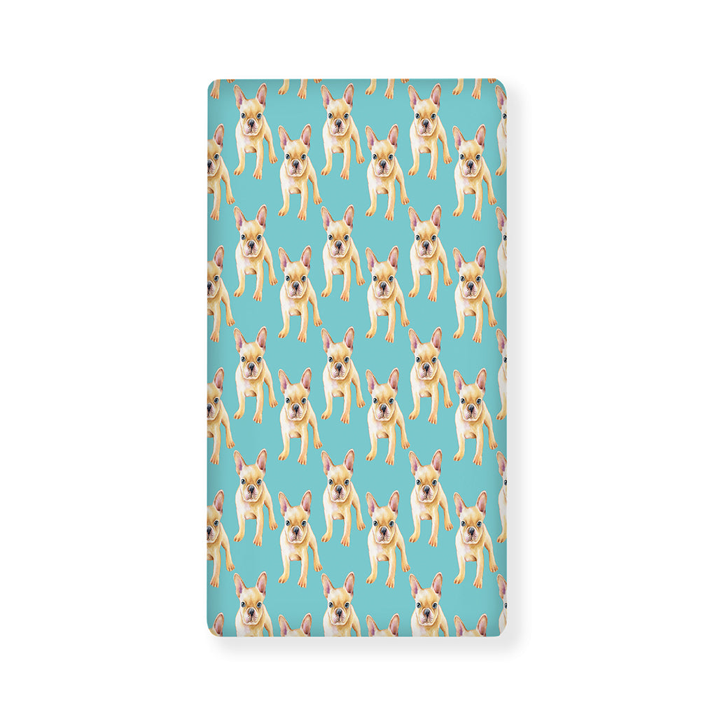 Watercolor French Bulldog Puppy Print Baby Crib Sheet