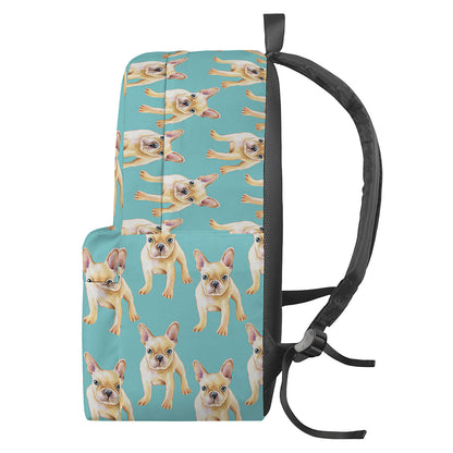 Watercolor French Bulldog Puppy Print Backpack