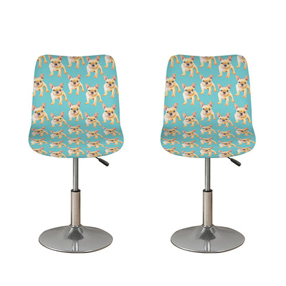 Watercolor French Bulldog Puppy Print Bar Stool Covers