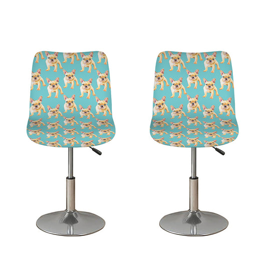 Watercolor French Bulldog Puppy Print Bar Stool Covers