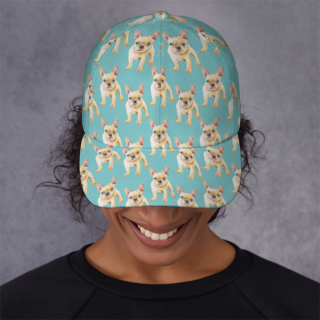 Watercolor French Bulldog Puppy Print Baseball Cap