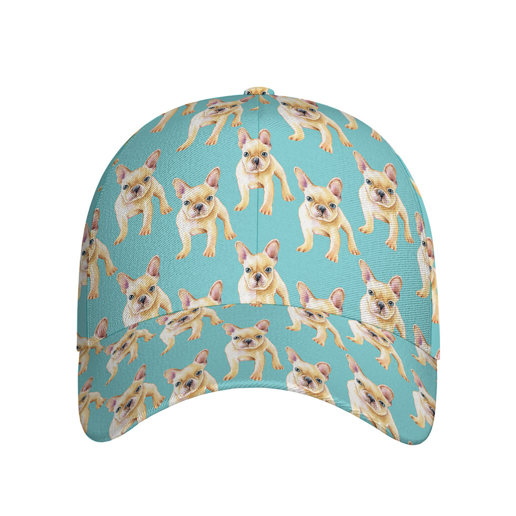 Watercolor French Bulldog Puppy Print Baseball Cap