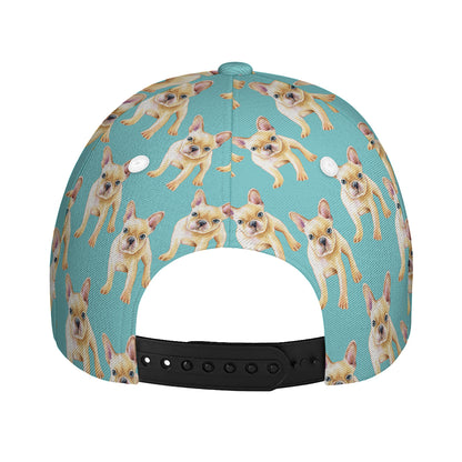 Watercolor French Bulldog Puppy Print Baseball Cap