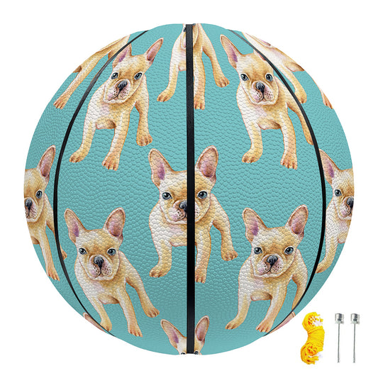 Watercolor French Bulldog Puppy Print Basketball