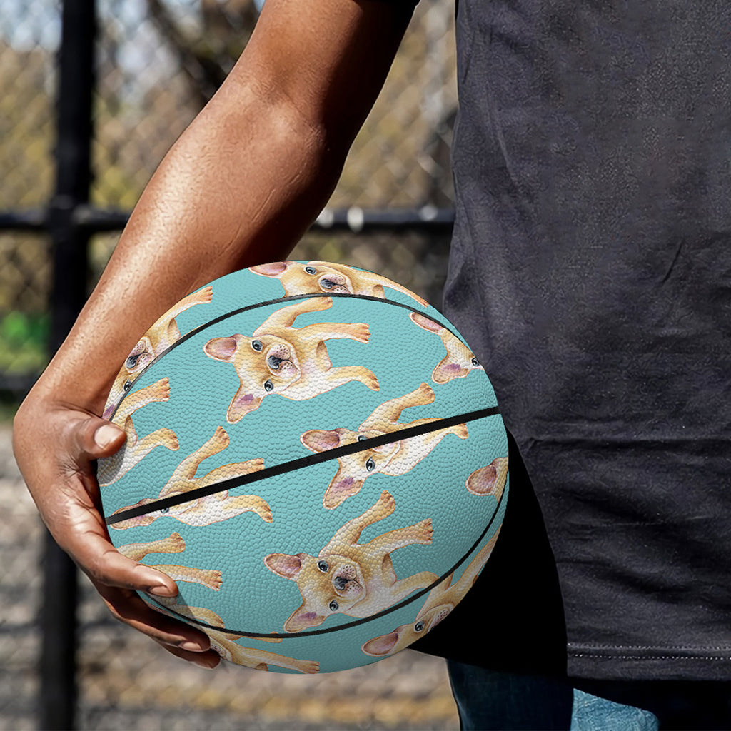 Watercolor French Bulldog Puppy Print Basketball