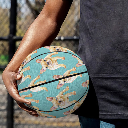 Watercolor French Bulldog Puppy Print Basketball