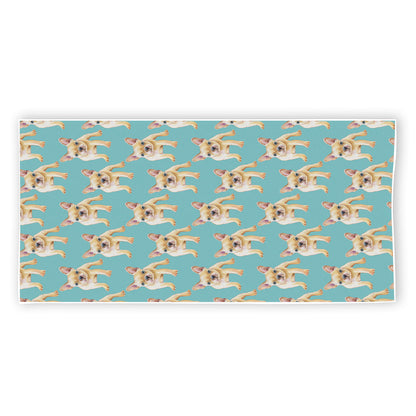 Watercolor French Bulldog Puppy Print Beach Towel