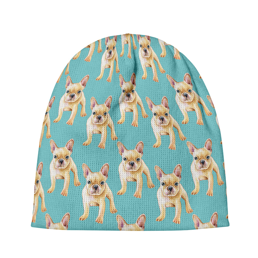 Watercolor French Bulldog Puppy Print Beanie