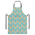 Watercolor French Bulldog Puppy Print Bib Apron With Pocket