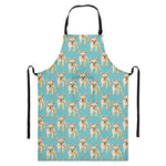 Watercolor French Bulldog Puppy Print Bib Apron With Pocket