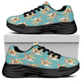 Watercolor French Bulldog Puppy Print Black Chunky Shoes