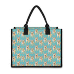 Watercolor French Bulldog Puppy Print Canvas Tote Bag