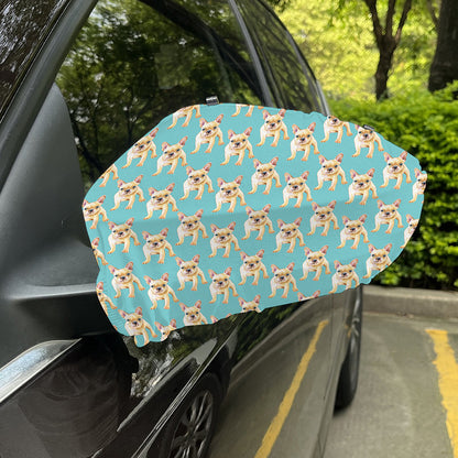 Watercolor French Bulldog Puppy Print Car Side Mirror Covers