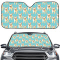 Watercolor French Bulldog Puppy Print Car Windshield Sun Shade