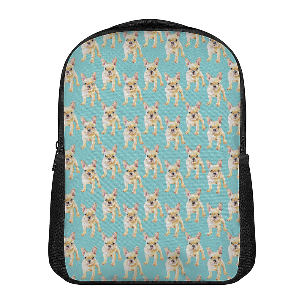 Watercolor French Bulldog Puppy Print Casual Backpack