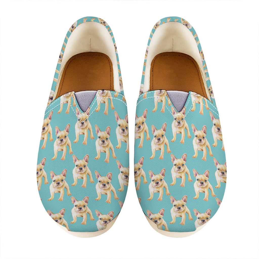 Watercolor French Bulldog Puppy Print Casual Shoes
